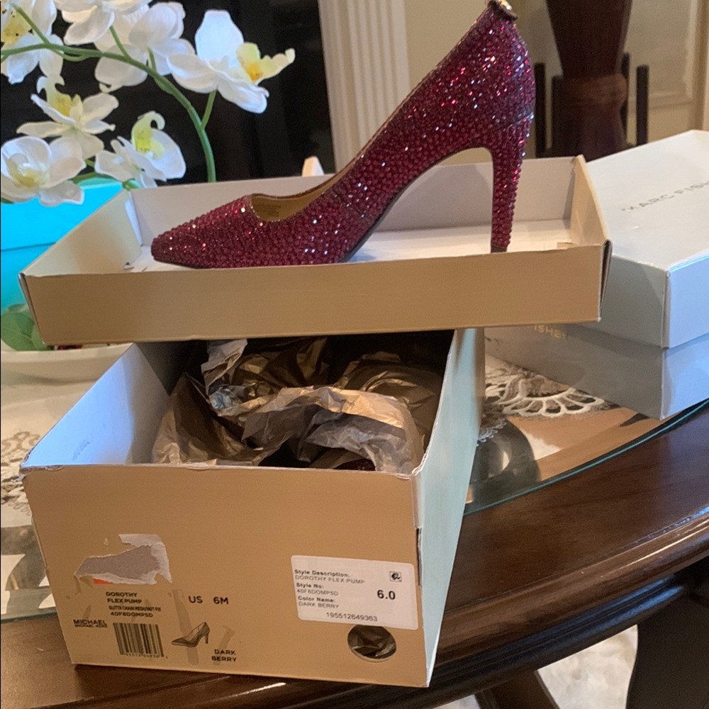 Michael Kors Collection Glitter Fuchsia Heels